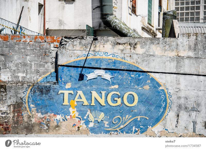 zeitlos Tanzen Kultur Buenos Aires Mauer Wand Fassade Lebensfreude Tradition Verfall Vergänglichkeit Tangotänzer Schilder & Markierungen Werbung Außenaufnahme