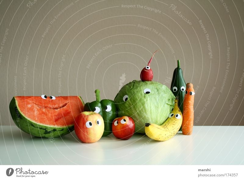 ein Abschiedsbild Farbfoto Lebensmittel Gemüse Frucht Apfel Dessert Ernährung Bioprodukte Vegetarische Ernährung Diät Häusliches Leben außergewöhnlich