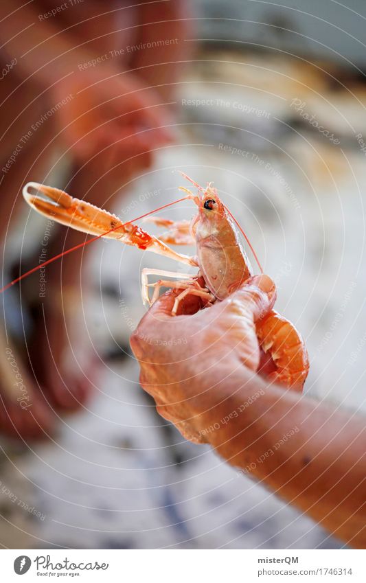 Scherenschnitt. Lebensmittel Fisch Meeresfrüchte Ernährung Bioprodukte Slowfood Sushi Italienische Küche ästhetisch Krebstier Scherengarnelen Zange Garnelen