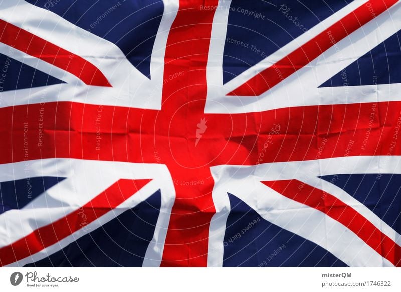 Tschüßiii. Kunst ästhetisch Großbritannien Brexit Europa Union Jack Fahne Nationalitäten u. Ethnien rot blau Kreuz Politik & Staat Weltmacht Insel Außenseiter