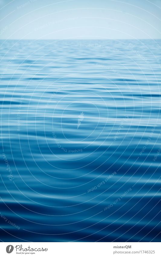 Lange Blau. Kunst ästhetisch Meer Symmetrie Wasseroberfläche Meerwasser Meerstraße Horizont Meeresforschung blau weich Sommer Schönes Wetter Meeresspiegel