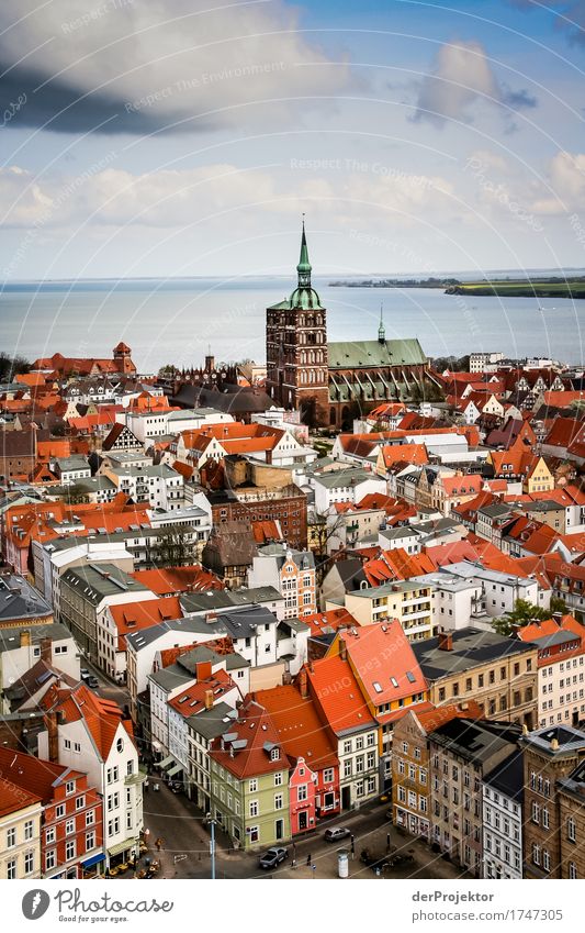Blick auf die Hansestadt Stralsund Ferien & Urlaub & Reisen Tourismus Ausflug Abenteuer Ferne Freiheit Sightseeing Städtereise Hafenstadt Stadtzentrum Haus