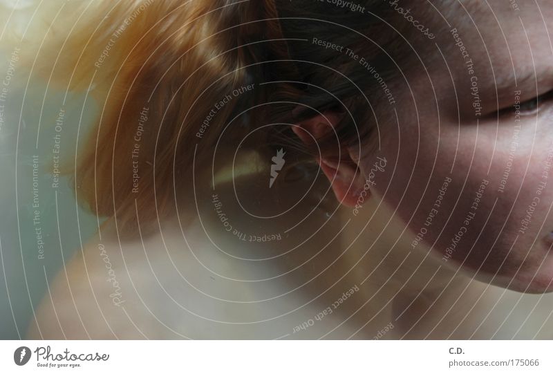 das Mädchen aus dem Wasser… Farbfoto Innenaufnahme Experiment Textfreiraum links Tag Wegsehen feminin Junge Frau Jugendliche Haut Kopf Haare & Frisuren Gesicht