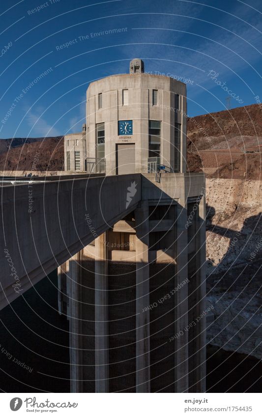 Wunderwerk Ferien & Urlaub & Reisen Fortschritt Zukunft Energiewirtschaft Wasserkraftwerk Umwelt Himmel Klima Klimawandel Felsen Schlucht See Lake Mead Fluss