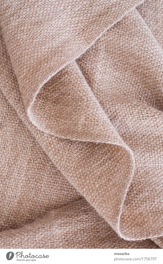 Nahaufnahme Alpaka Wolle Design Herbst schlechtes Wetter Mode Pullover weich braun Hintergrundbild Material gewebt Schal kuschlig Wärme Falte Textilien