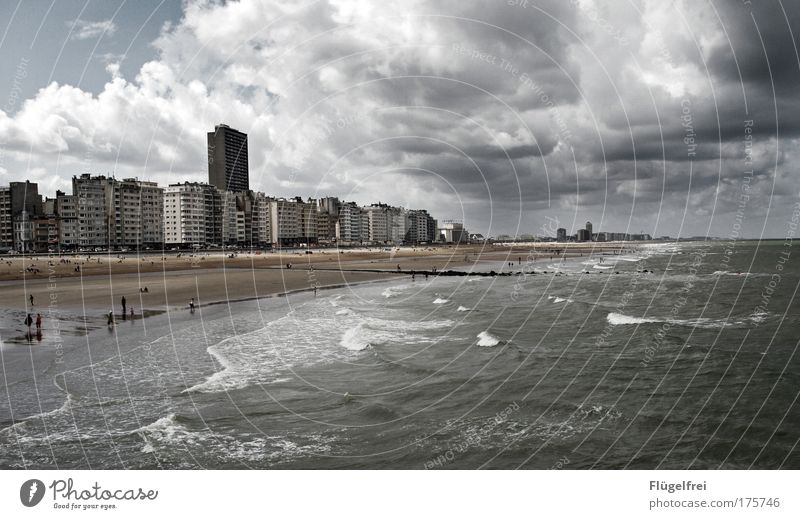 Der Tag an dem Oostende stillstand Landschaft Sand Wolken Gewitterwolken Sommer schlechtes Wetter Unwetter Wind Sturm Wellen Küste Strand Nordsee Meer blau