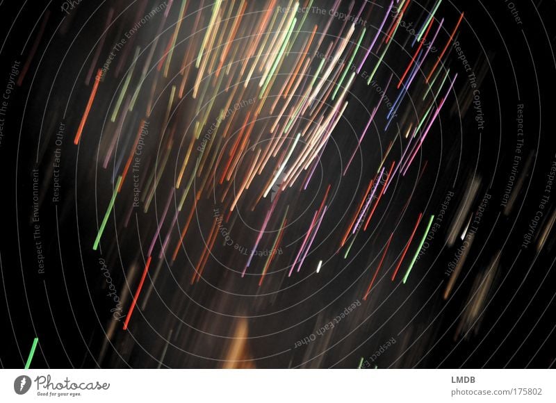 Lichtersturm Farbfoto Außenaufnahme Experiment abstrakt Menschenleer Textfreiraum unten Nacht Lichterscheinung Langzeitbelichtung Bewegungsunschärfe Linie blau