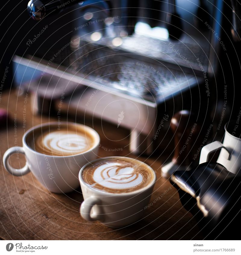 Cappuccino Ernährung Kaffeetrinken Getränk Heißgetränk Milch Espresso Tasse Reichtum Freizeit & Hobby Wohnung außergewöhnlich schön lecker Wärme braun silber