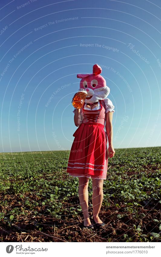 Oktoberfest - Schlürf Getränk Kunst Kunstwerk ästhetisch Körperhaltung trinken lecker Kleid Trachtenkleid rot feminin Kostüm Karneval Bier Biergarten Bierglas