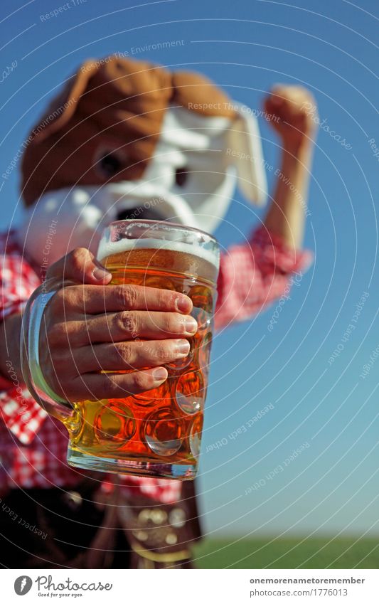 Oktoberfest - Bier! Kunst Kunstwerk ästhetisch Biergarten Bierglas Bierschaum Bierkrug Tradition Bayern Tracht München Hund Kostüm Freude spaßig Spaßvogel