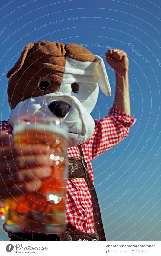 Oktoberfest - Biiier! Lebensmittel Getränk ästhetisch Tradition Tracht Lederhose Hund Mann Kostüm Bier Biergarten Bierglas Bierschaum Bierkrug kariert maskulin