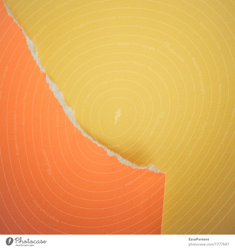 letzter Abriss Stil Design Basteln Dekoration & Verzierung Papier Linie gelb orange Farbe Werbung Zerstörung Demontage Riss Hintergrundbild Textfreiraum