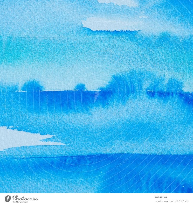 blaue Wasserfarben Design Bildung Kindergarten Maler Tropfen weiß Freude Idee Inspiration Gemälde Farbstoff Temperafarbe Aquarell malen fließen färben Färbung