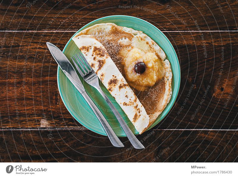 mahlzeit Lebensmittel Süßwaren Ernährung Gesunde Ernährung Essen Foodfotografie Mittagessen Bioprodukte Fingerfood heiß Pfannkuchen Besteck Teller Kirsche schön