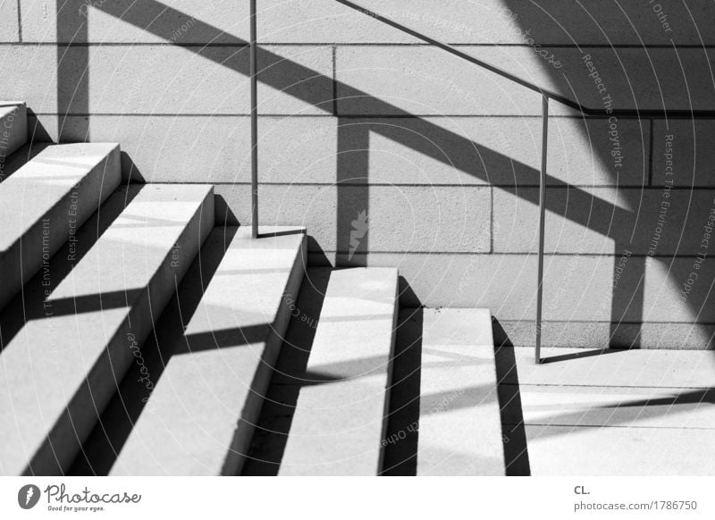 bitte gehen sie weiter Schönes Wetter Mauer Wand Treppe Treppengeländer eckig Wege & Pfade Schwarzweißfoto Außenaufnahme abstrakt Menschenleer Tag Licht