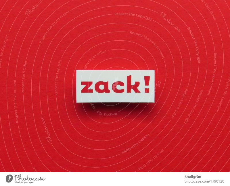 zack! Schriftzeichen Schilder & Markierungen Kommunizieren eckig rot weiß Gefühle Stimmung Neugier Überraschung Entschlossenheit Zickzack Farbfoto