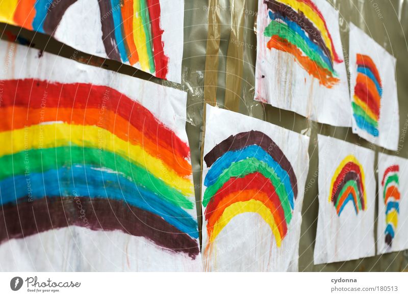 Farbenfroh Farbfoto Nahaufnahme Detailaufnahme Menschenleer Tag Schatten Kontrast Schwache Tiefenschärfe Totale Kindererziehung Bildung Kindergarten Künstler