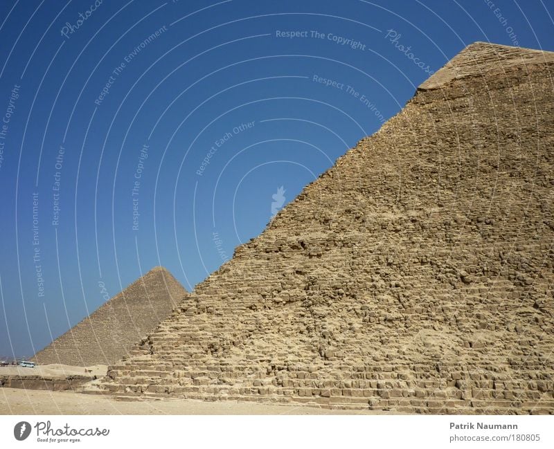 Die zwei großen Pyramiden Außenaufnahme Menschenleer Textfreiraum oben Sonnenlicht Weitwinkel Ferien & Urlaub & Reisen Tourismus Ausflug Ferne Sightseeing