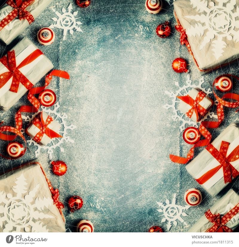 Weihnachten Hintergrund mit Geschenke kaufen Stil Design Freude Winter Innenarchitektur Dekoration & Verzierung Feste & Feiern Weihnachten & Advent Schleife