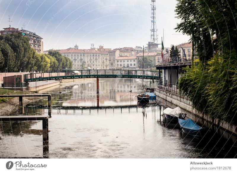 Milano Porto Genova I Mailand Italien Stadt Altstadt Haus Brücke Gebäude Architektur Ferien & Urlaub & Reisen Kanal Wasser Promenade Hafen Anlegestelle