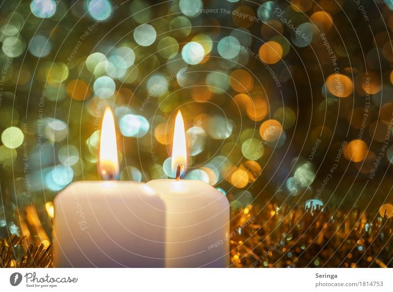 2. Advent Wohlgefühl ruhig Meditation Feste & Feiern Weihnachten & Advent Trauerfeier Beerdigung Taufe Kirche glänzend leuchten Licht Kerze Wachs Unschärfe