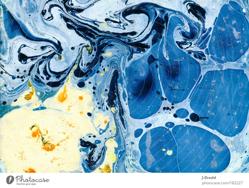 Into the blue Farbfoto Gedeckte Farben mehrfarbig abstrakt Muster Menschenleer Hintergrund neutral Kunst Kunstwerk Gemälde ästhetisch Coolness einzigartig kalt