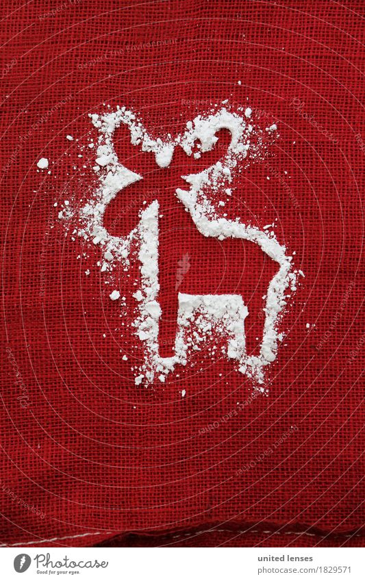 AKCGDR# Zack, weg! Kunst Kunstwerk ästhetisch Feste & Feiern Weihnachten & Advent rot Rentier Puderzucker Figur Dekoration & Verzierung Dezember Farbfoto