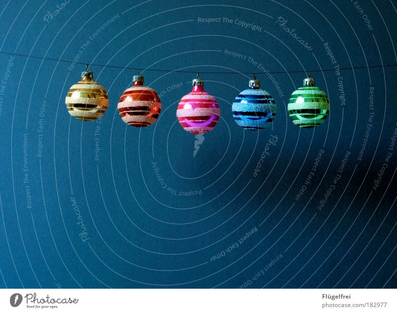 lächelnde Weihnachtskugeln :) Sammlung schön Weihnachten & Advent Kitsch Lächeln Smiley mehrfarbig regenbogenfarben Christbaumkugel hängen Reihe Fröhlichkeit