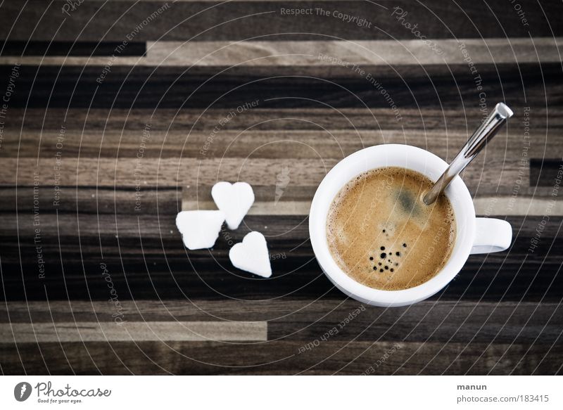 Pausenfüller Ernährung Kaffeetrinken Getränk Heißgetränk Espresso Zucker Würfelzucker Lifestyle Wohlgefühl Zufriedenheit Erholung Gastronomie Feierabend Tasse