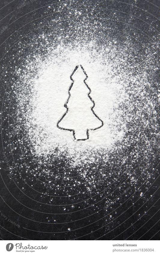AKDR# Weihnachtlicher Erguss II Kunst Kunstwerk ästhetisch Tanne Weihnachtsbaum Puderzucker Kreativität Weihnachten & Advent Postkarte Farbfoto Gedeckte Farben