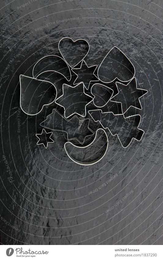 AKCGDR# Förmchen IV Kunst ästhetisch Weihnachten & Advent Postkarte backen Strukturen & Formen Ausstechform Küchentisch herzförmig Stern (Symbol) Tanne