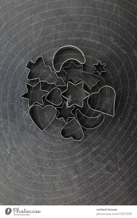 AKCGDR# Förmchen V Kunst Kunstwerk ästhetisch Weihnachten & Advent Postkarte Strukturen & Formen Symmetrie Ausstechform Küchentisch Tanne Stern (Symbol)