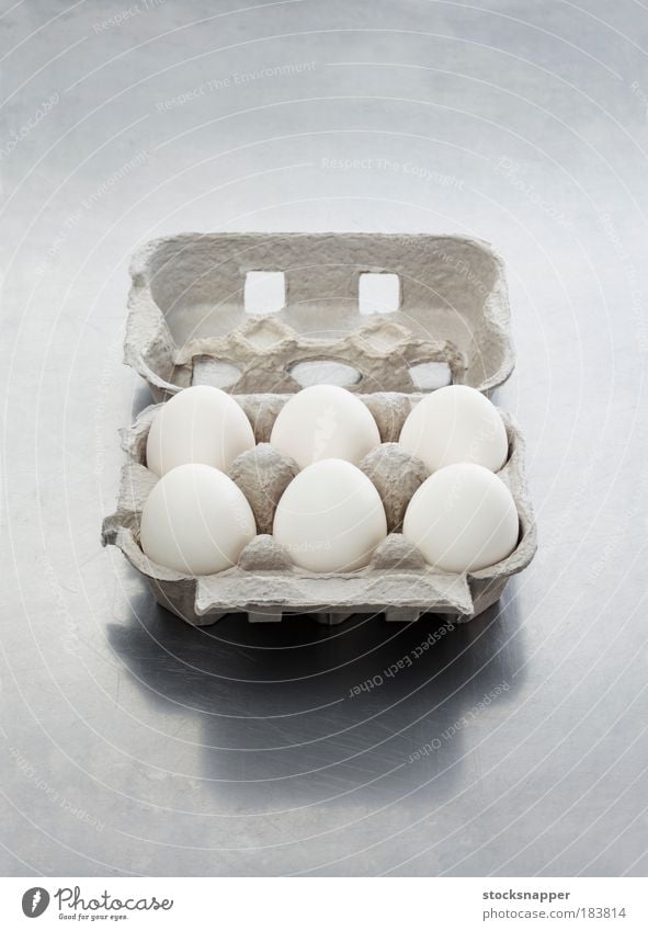 Eier Zutaten Lebensmittel verpackt:nobody Paket offen aufgeklappt Karton sechs Schachtel