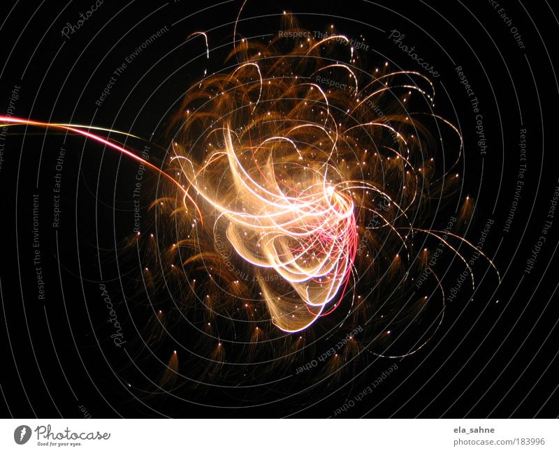 fireworks flower Farbfoto Außenaufnahme Luftaufnahme Muster Strukturen & Formen Nacht Licht Kontrast Langzeitbelichtung Blick nach oben Nachthimmel beobachten