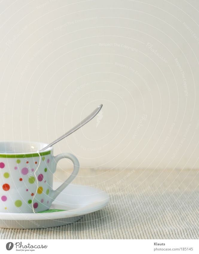 Kleiner Becher Getränk Heißgetränk Kaffee Tee Tasse Löffel Dekoration & Verzierung Teetasse ästhetisch elegant hell Sauberkeit weiß Kreativität Stimmung klein