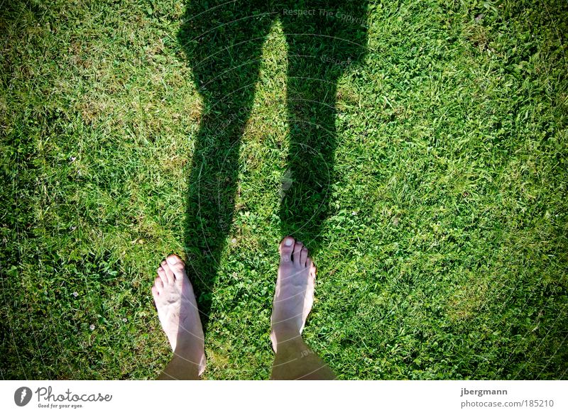 It´s Summertime Sommer Sportler maskulin Beine Fuß 1 Mensch Schönes Wetter Gras Badehose genießen Stimmung Freude Zufriedenheit Coolness Leben Farbfoto