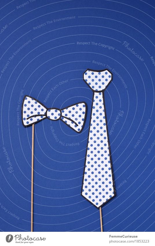Auswahl_1853223 Mode Accessoire Fliege Krawatte Business Anlass Feste & Feiern schick elegant edel gepunktet Punkt blau weiß aufgespiesst Holz Karneval Party