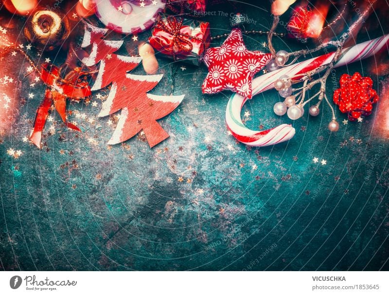 Weihnachten Hintengrund mit rotem Weihnachtsschmuck Stil Design Freude Winter Häusliches Leben Dekoration & Verzierung Feste & Feiern Weihnachten & Advent