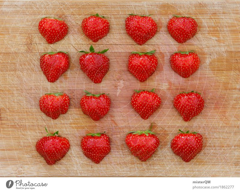 4x4 Erdbeeren I Kunst Kunstwerk ästhetisch Erdbeereis Erdbeermarmelade Erdbeersorten Erdbeerjoghurt Erdbeer Shake Gesunde Ernährung Symmetrie Teilung Muster