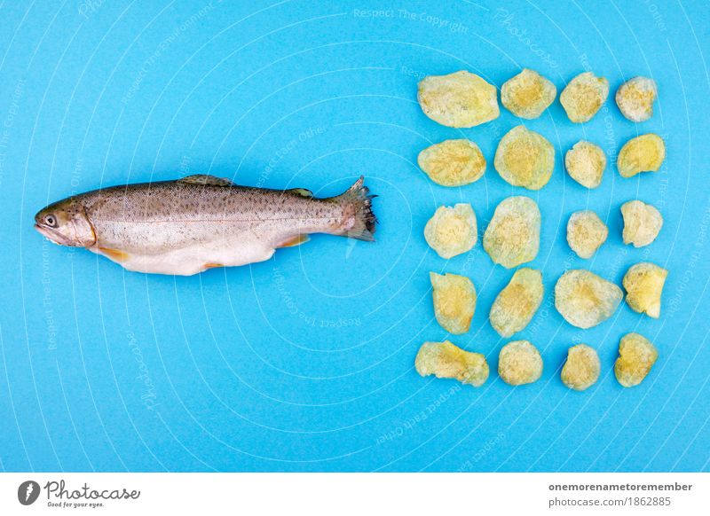 Fish'n'Chips'n'Stuff Kunst Kunstwerk ästhetisch Fisch Fischereiwirtschaft Fischschwarm Fischland Kartoffelchips ungesund Ernährung Kreativität gestalten
