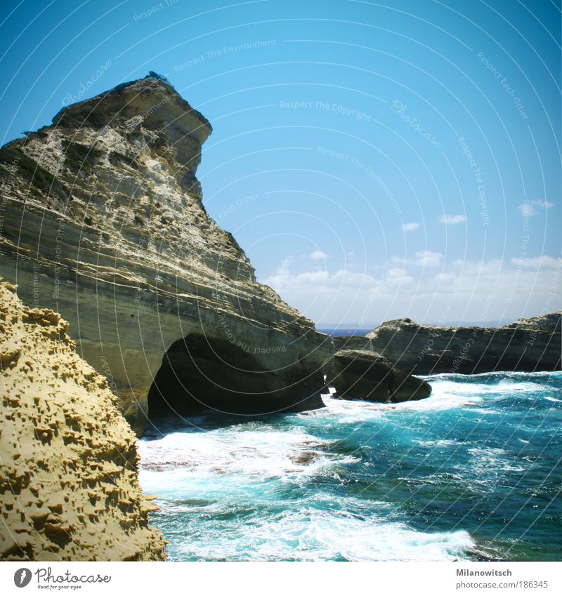 Kap Corse Ferien & Urlaub & Reisen Tourismus Ferne Sommer Sommerurlaub Meer Wellen Natur Landschaft Wasser Himmel Wind Felsen Küste Bucht Insel blau standhaft