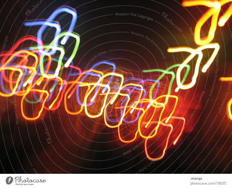Farbenfroh die 2te mehrfarbig Party Langzeitbelichtung durcheinander Licht unruhig Strukturen & Formen