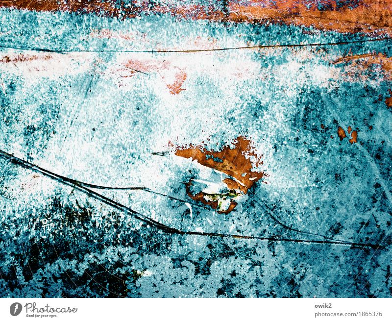 Aus der Tierwelt Kunstwerk Gemälde Farbstoff Farbenmeer Wasser 1 klein trashig blau braun orange türkis bizarr wild Kratzer Metall Bordwand Unterwasseraufnahme