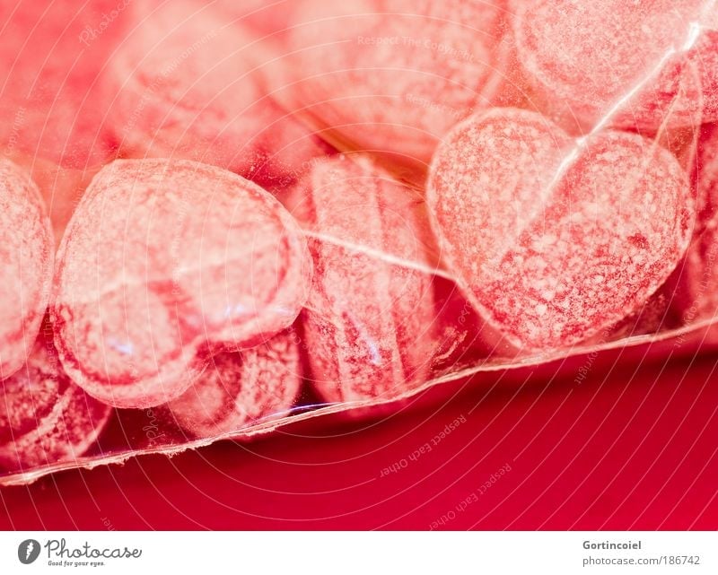 Glühweinherzen Lebensmittel Süßwaren Bonbon Valentinstag Herz lecker süß rot Liebe Liebesgruß Partnerschaft Zucker Tüte Ernährung Geschmackssinn genießen