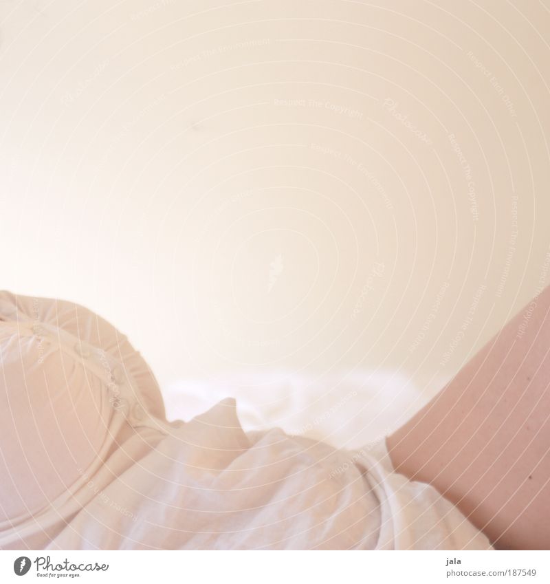 Available Light II Mensch feminin Frau Erwachsene Brust Bauch Beine liegen ästhetisch hell weich Bett Erholung Körper Hemd Oberschenkel Farbfoto Innenaufnahme
