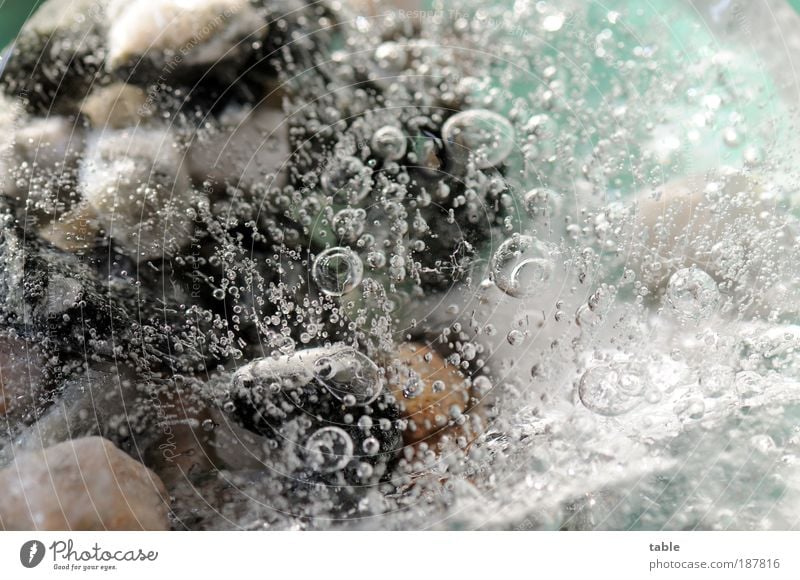 Eiszeit Natur Urelemente Luft Wasser Winter Frost Stein frieren glänzend kalt einzigartig rein Umwelt Wandel & Veränderung Zeit Luftblase gefroren Experiment