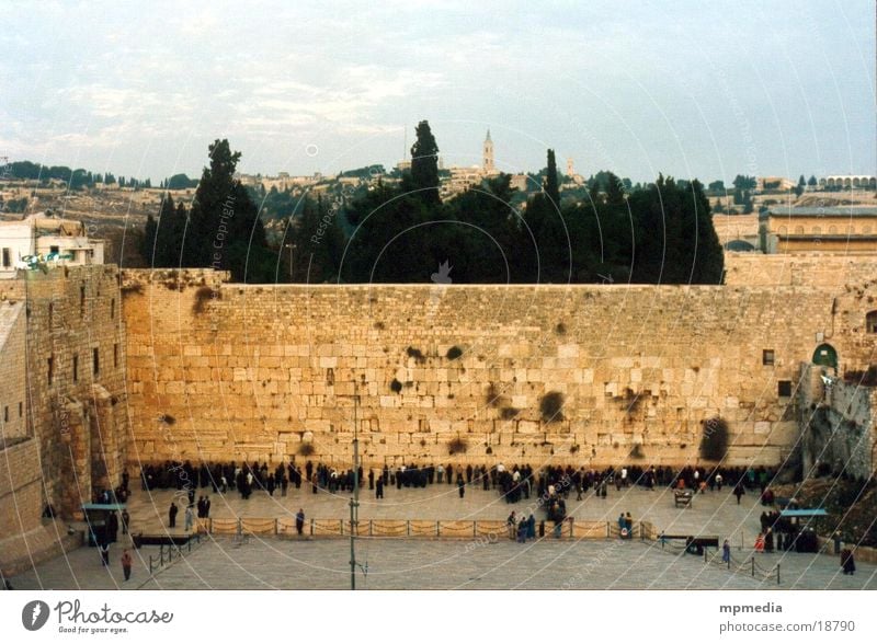 Klagemauer am Abend Israel Jerusalem Israelis Gebet Wunsch Religion & Glaube Erfolg Tempelberg Judentum Außenaufnahme