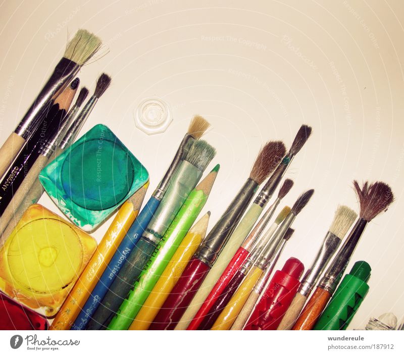 künstlerische Un-Ordnung Handarbeit Dekoration & Verzierung Kunst Künstler Maler zeichnen Farbstoff Pinsel Schreibstift Kreativität Intuition Farbfoto