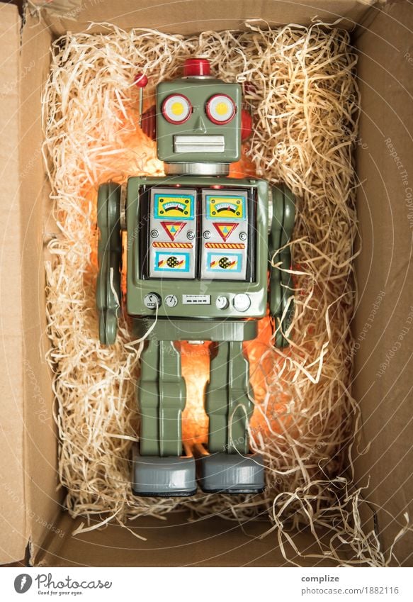 Roboter Geschenk Verpackung Überraschung Weihnachtsgeschenk Geburtstagsgeschenk Packung Kasten Verpackungsmaterial Spielzeug Rarität blechroboter Sammlung
