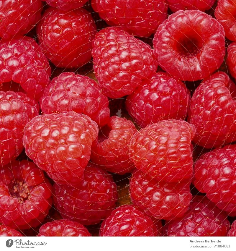 Himbeeren Lebensmittel Frucht Bioprodukte Vegetarische Ernährung Duft lecker süß viele rot berries Hintergrundbild mix red food dark Top assorted raspberries